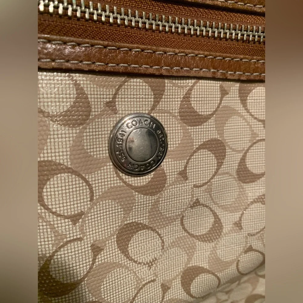 COACH Bias File Bag Crossbody Coated Canvas #17120 Signature C's Khaki/Toffee